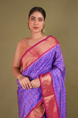 Purple Silk Saree With Red Border2644 video